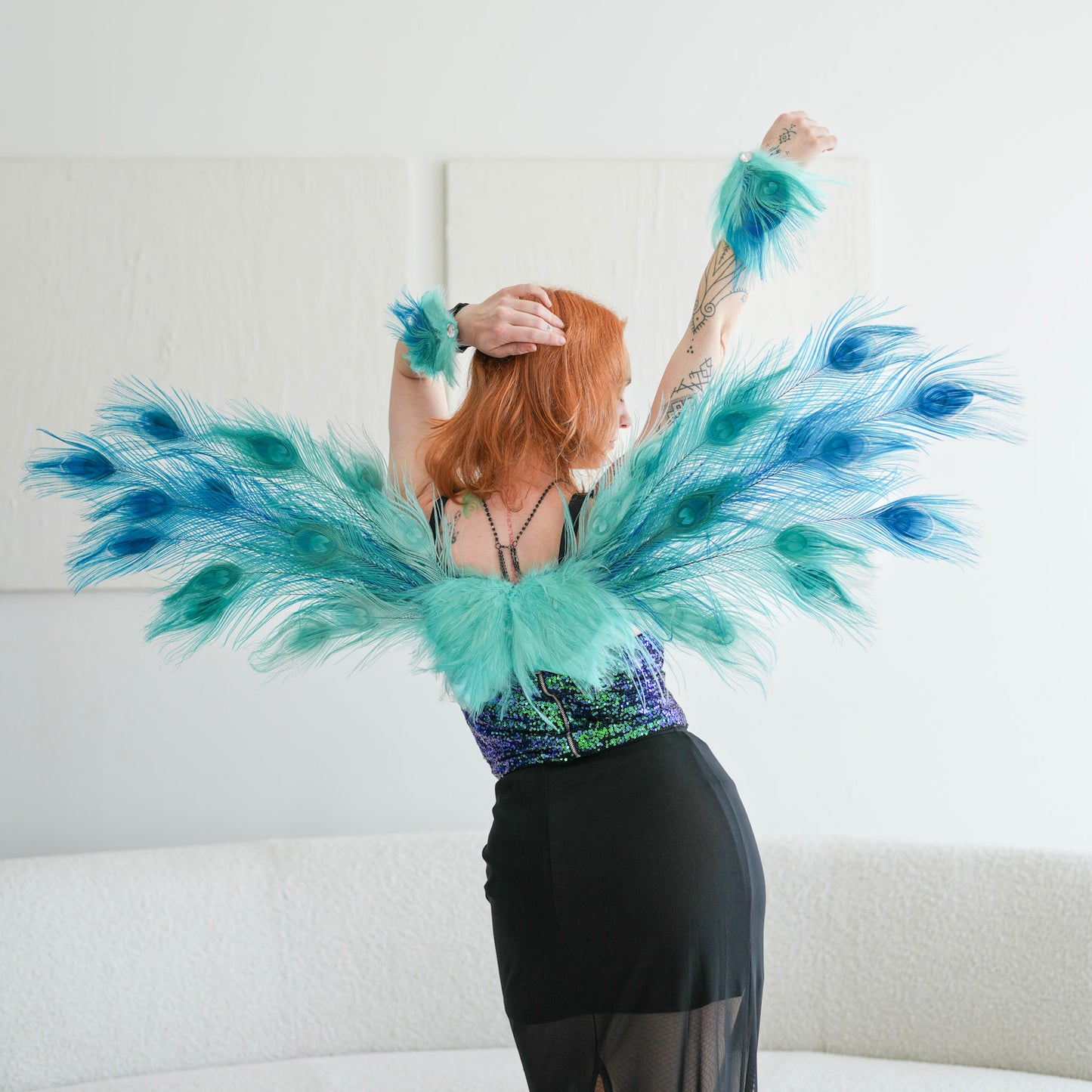 Ocean Dream Peacock Fairy Wings & Cuffs