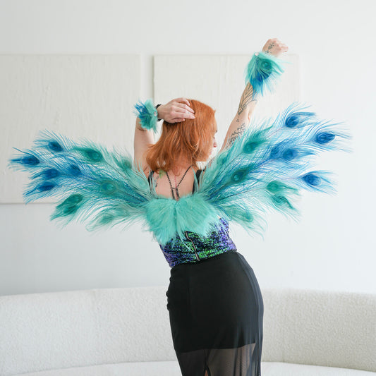 Ocean Dream Peacock Fairy Wings & Cuffs