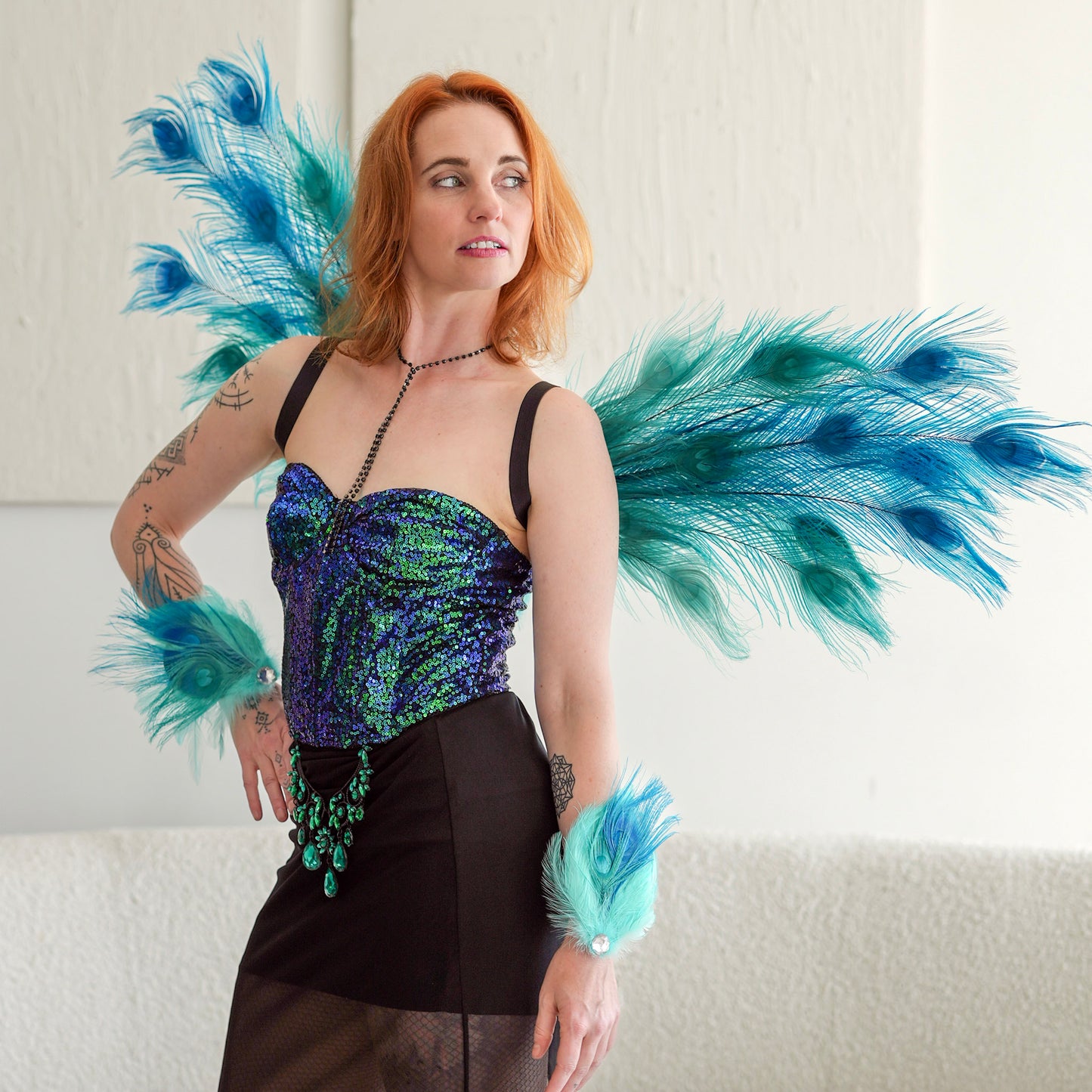 Ocean Dream Peacock Fairy Wings & Cuffs