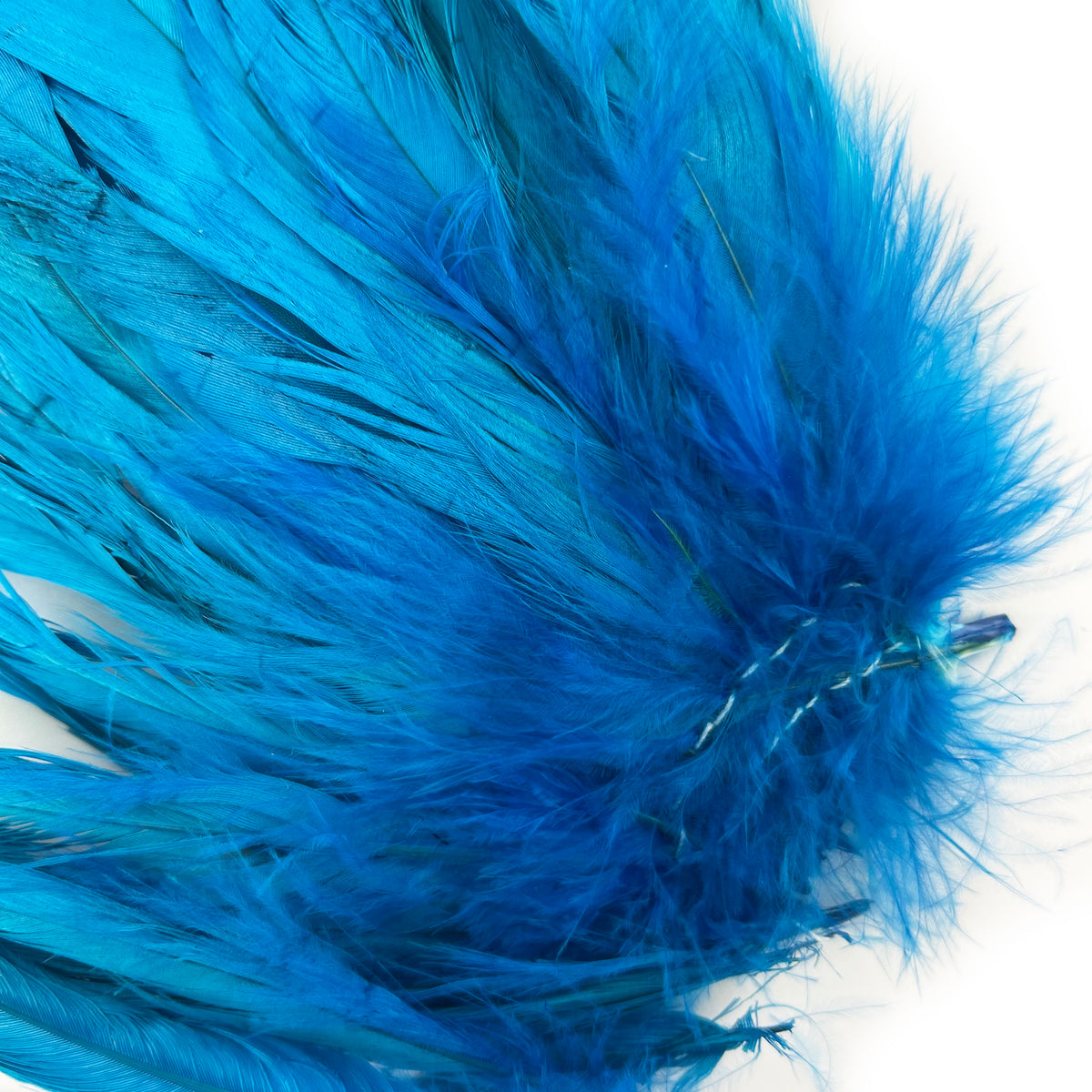 ROOSTER COQUE TAIL FEATHERS BLEACH DYED 7-10” - 25 PC/PKG - Dark Turquoise