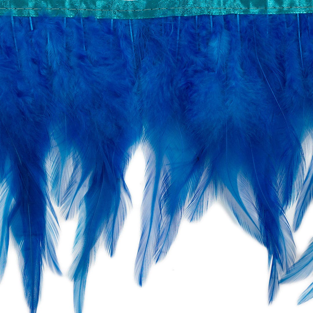Rooster Saddle Fringe on Bias 6-8" x 1 YD-Dark Turquoise