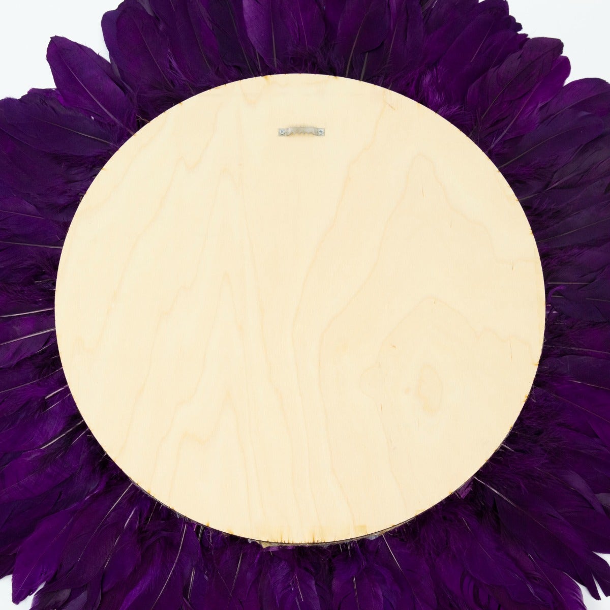 Unique Decorative Feather Wall Art Inspired by African JuJu Hats - Purple - Feathers