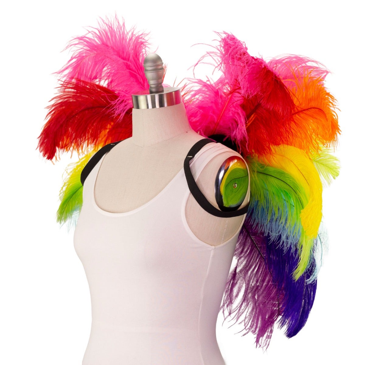 Upcycled Rainbow Fantasy Costume Wings - Feathers