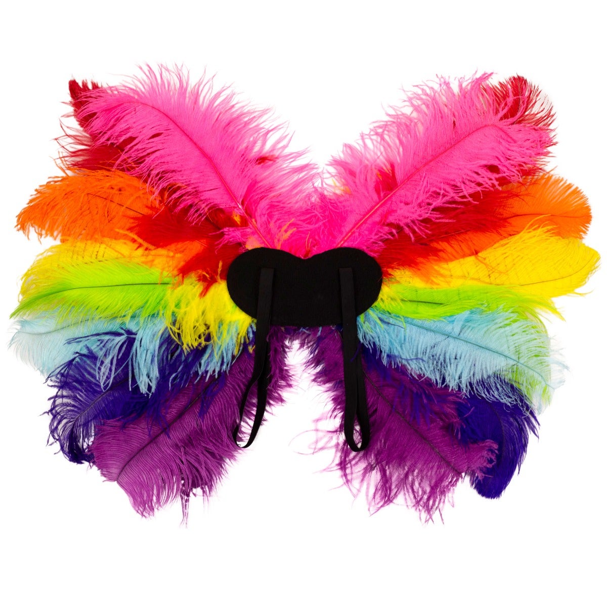 Upcycled Rainbow Fantasy Costume Wings - Feathers