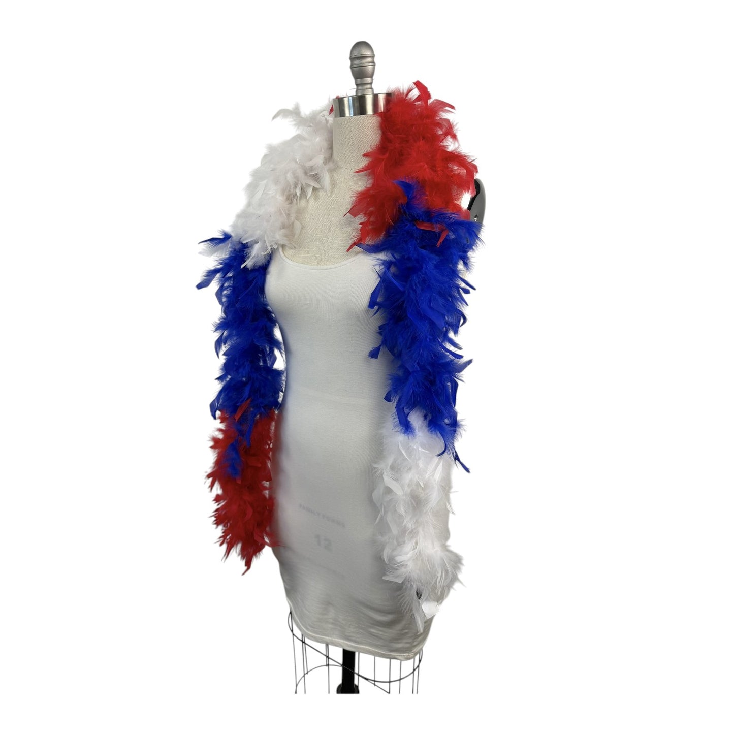 USA Chandelle Feather Boa - Lightweight - Patriotic Sectional