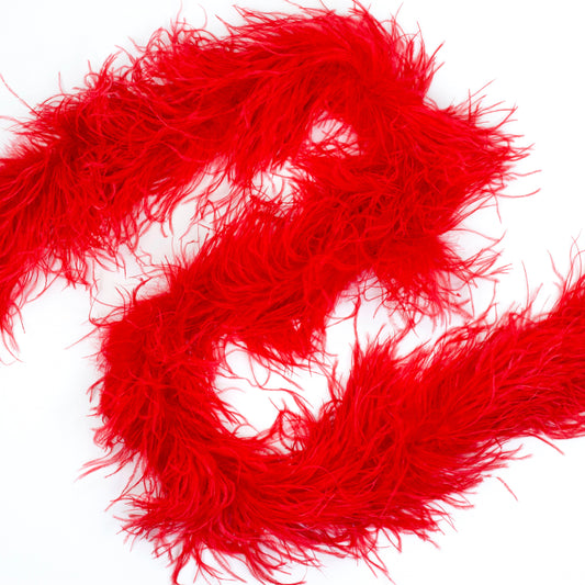 Value Three-Ply Ostrich Feather Boa - Red - Feathers