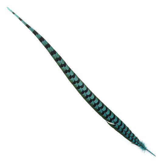 Venery Pheasant Tails - Dyed - 30 - 40’’ 1pc Aquamarine - Feathers