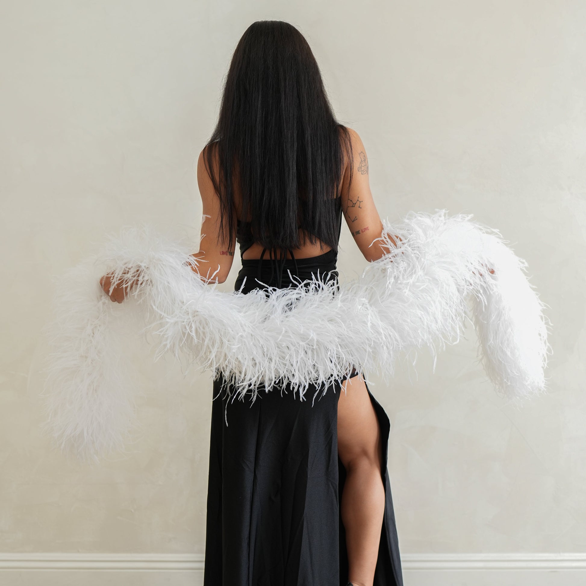 White 10 Ply Ostrich Feather Boa