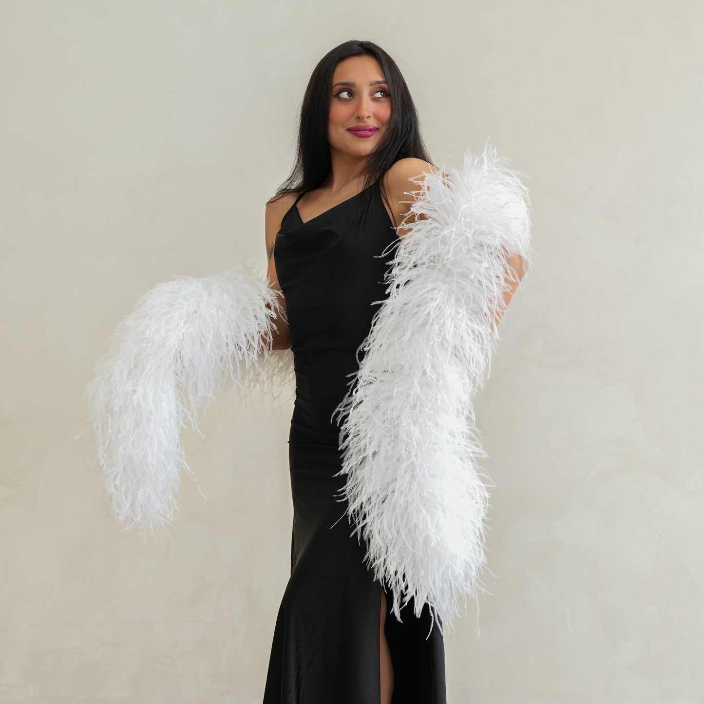 White 10 Ply Ostrich Feather Boa