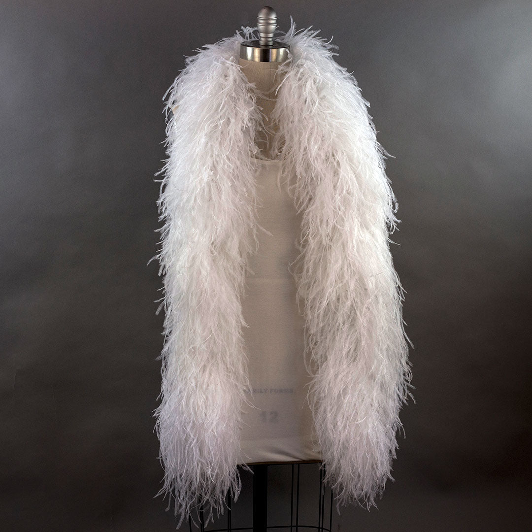 White 10 Ply Ostrich Feather Boa