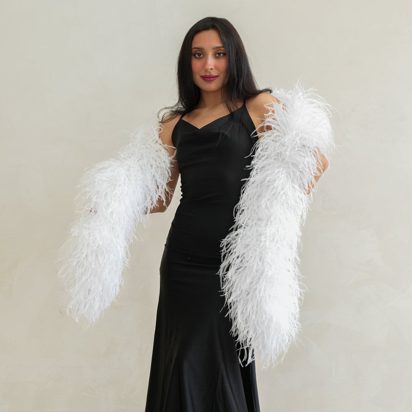 White 10 Ply Ostrich Feather Boa