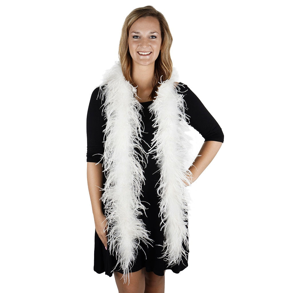 White 2 Ply Ostrich Feather Boa - Ostrich Boa