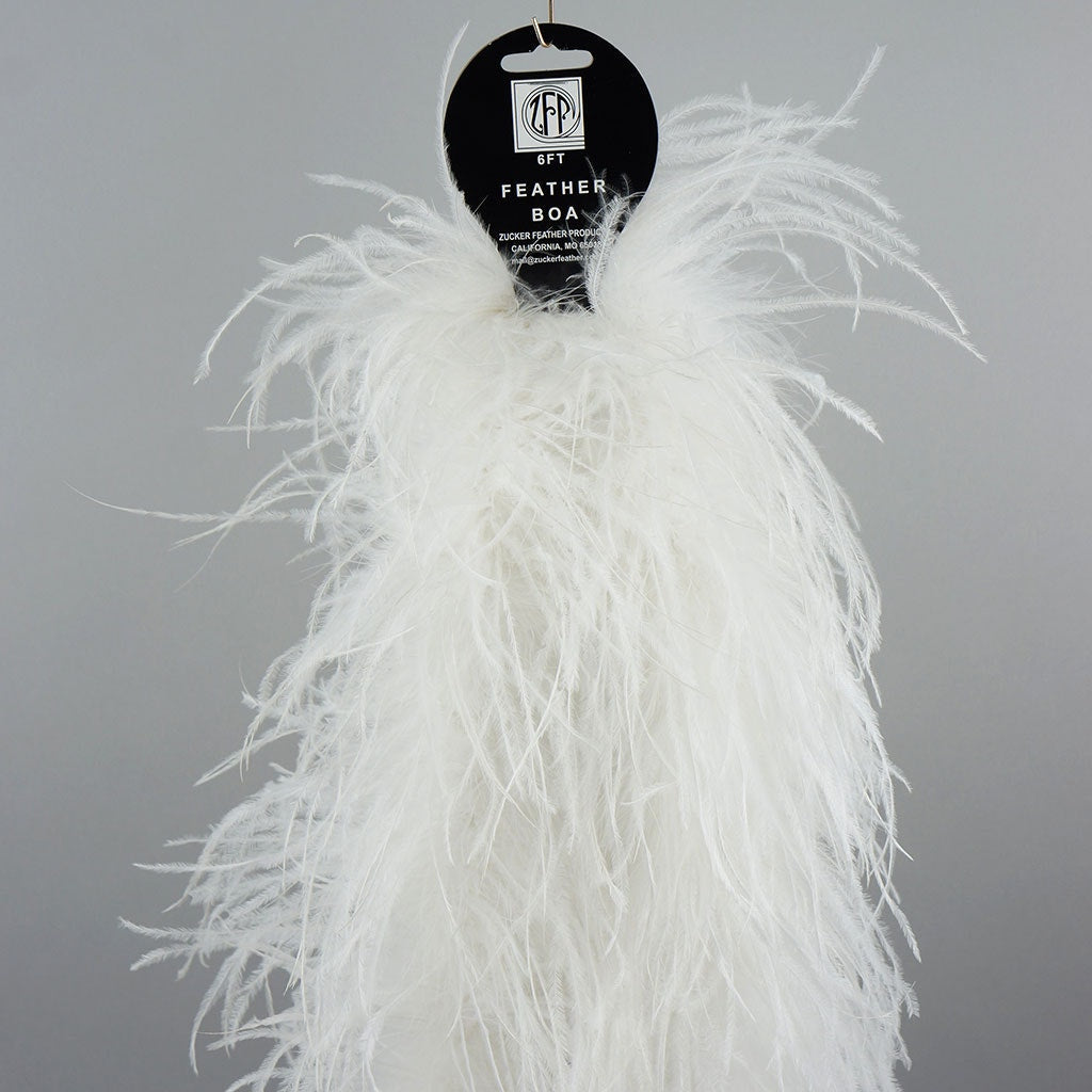 White 2 Ply Ostrich Feather Boa - Ostrich Boa