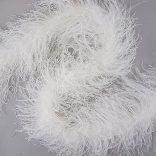 White 3 Ply Ostrich Feather Boa - Ostrich Boa