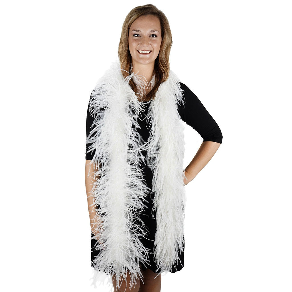 White 3 Ply Ostrich Feather Boa - Ostrich Boa