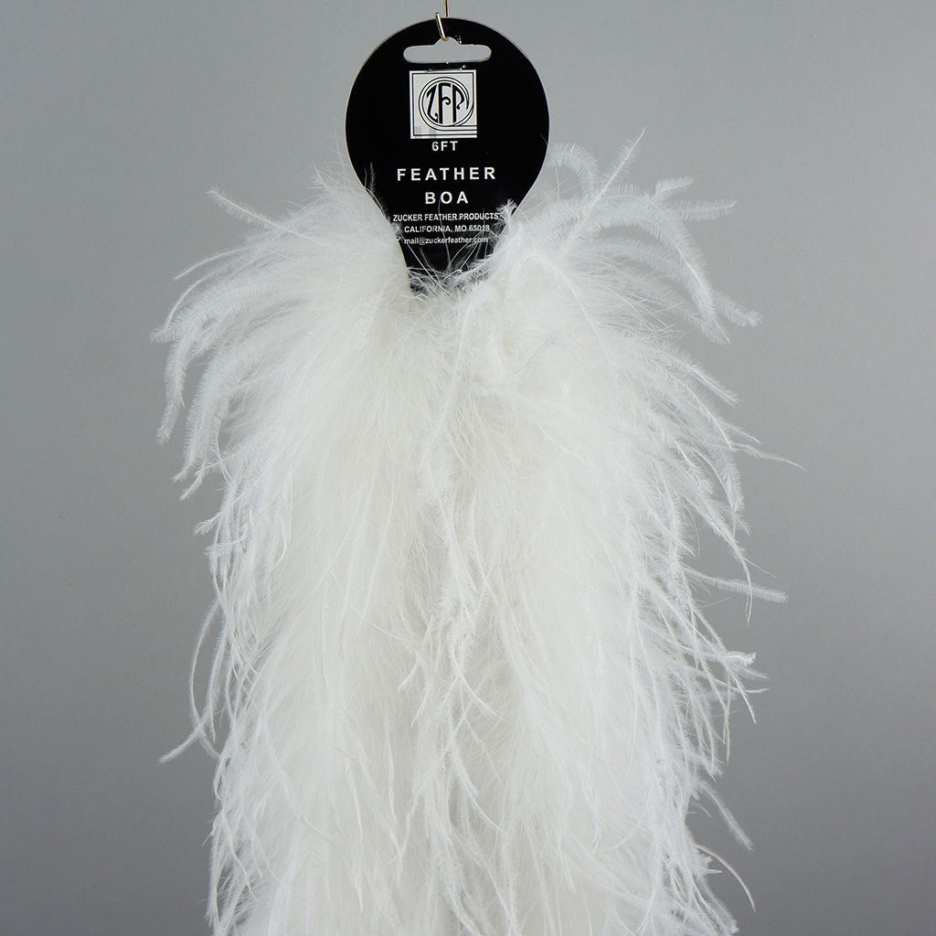 White 3 Ply Ostrich Feather Boa - Ostrich Boa