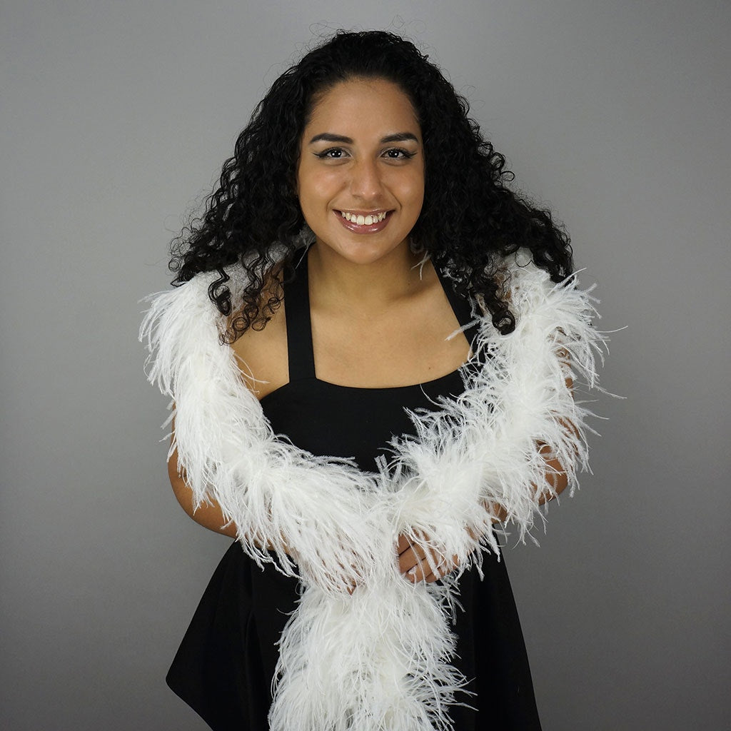 White 4 Ply Ostrich Feather Boa - Ostrich Boa