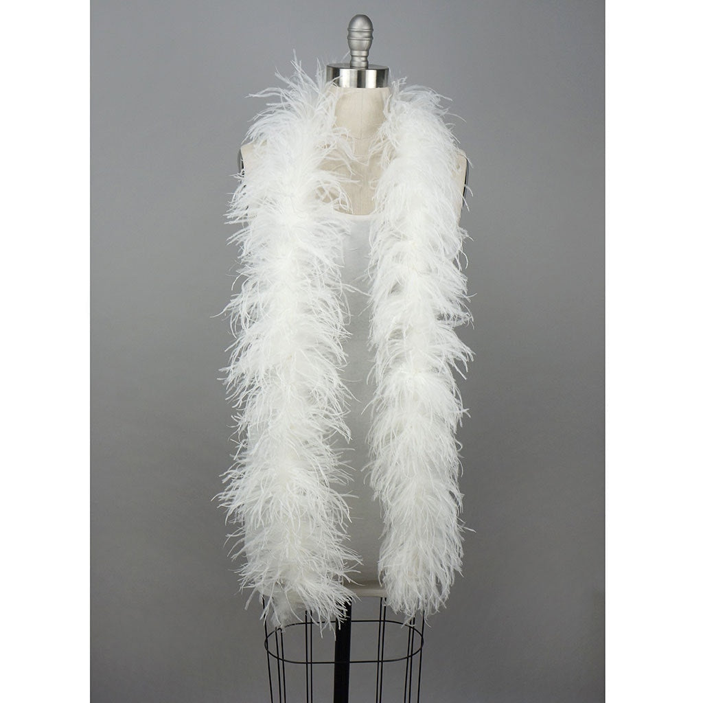 White 4 Ply Ostrich Feather Boa - Ostrich Boa