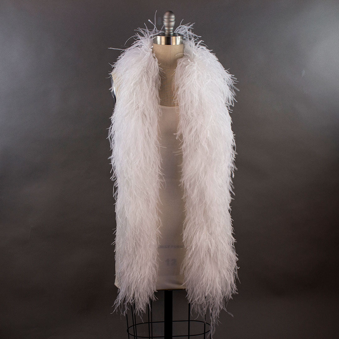 White 6 Ply Ostrich Feather Boa