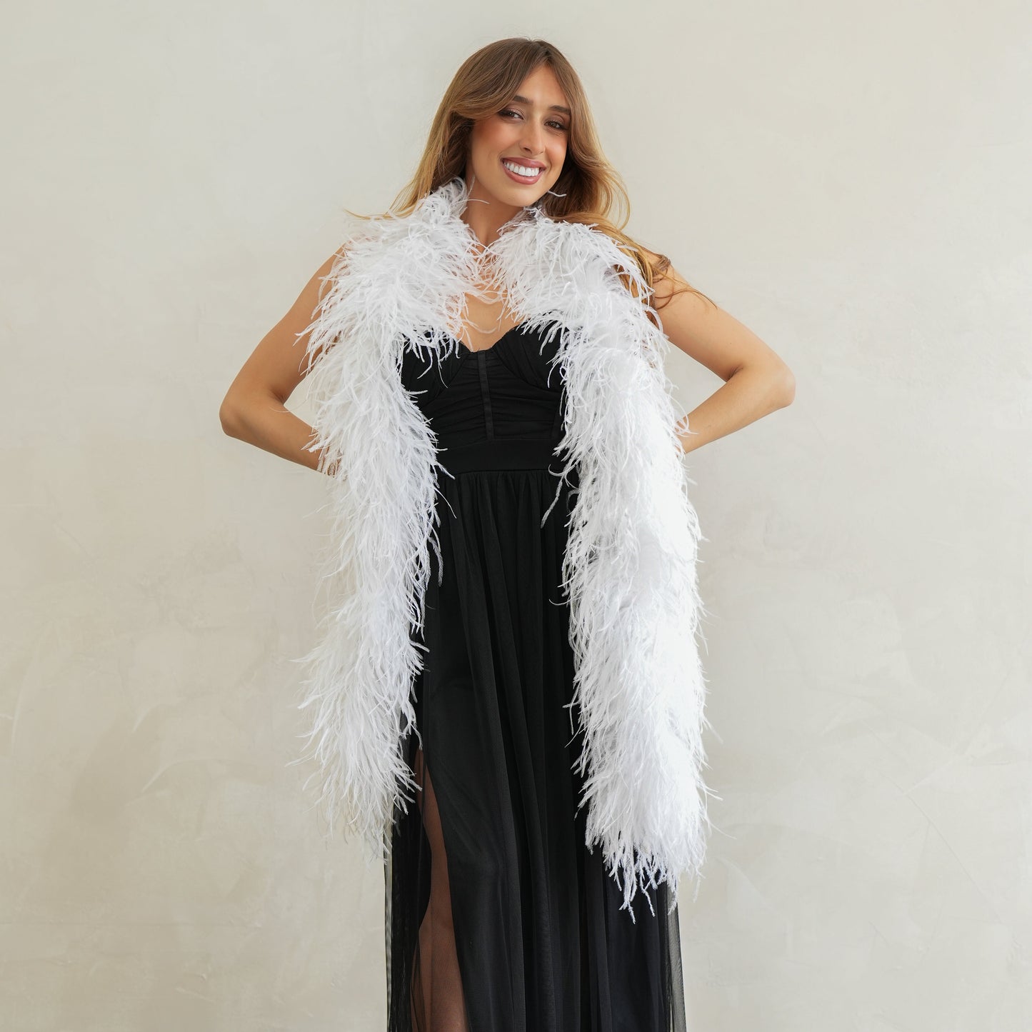 White 6 Ply Ostrich Feather Boa