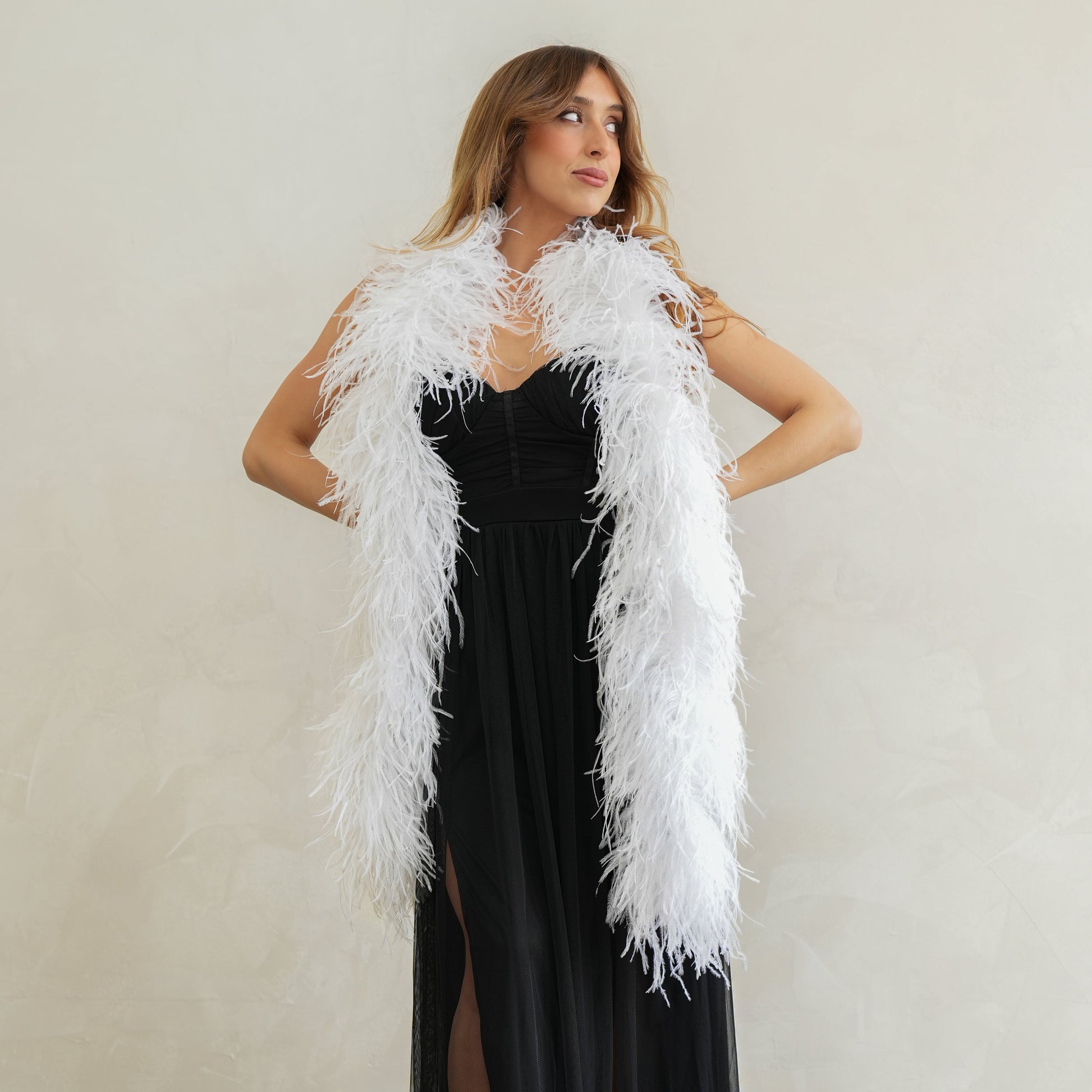 White 6 Ply Ostrich Feather Boa