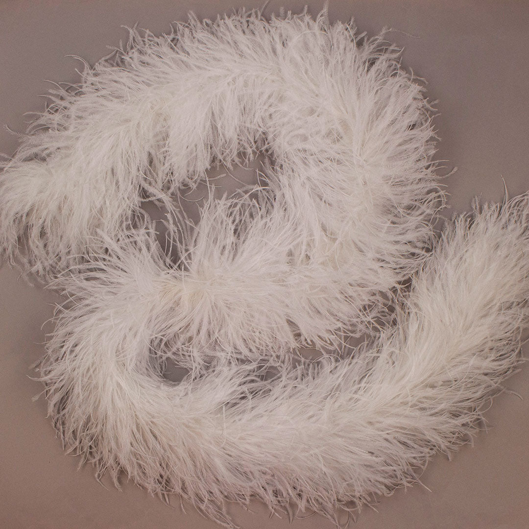 White 6 Ply Ostrich Feather Boa