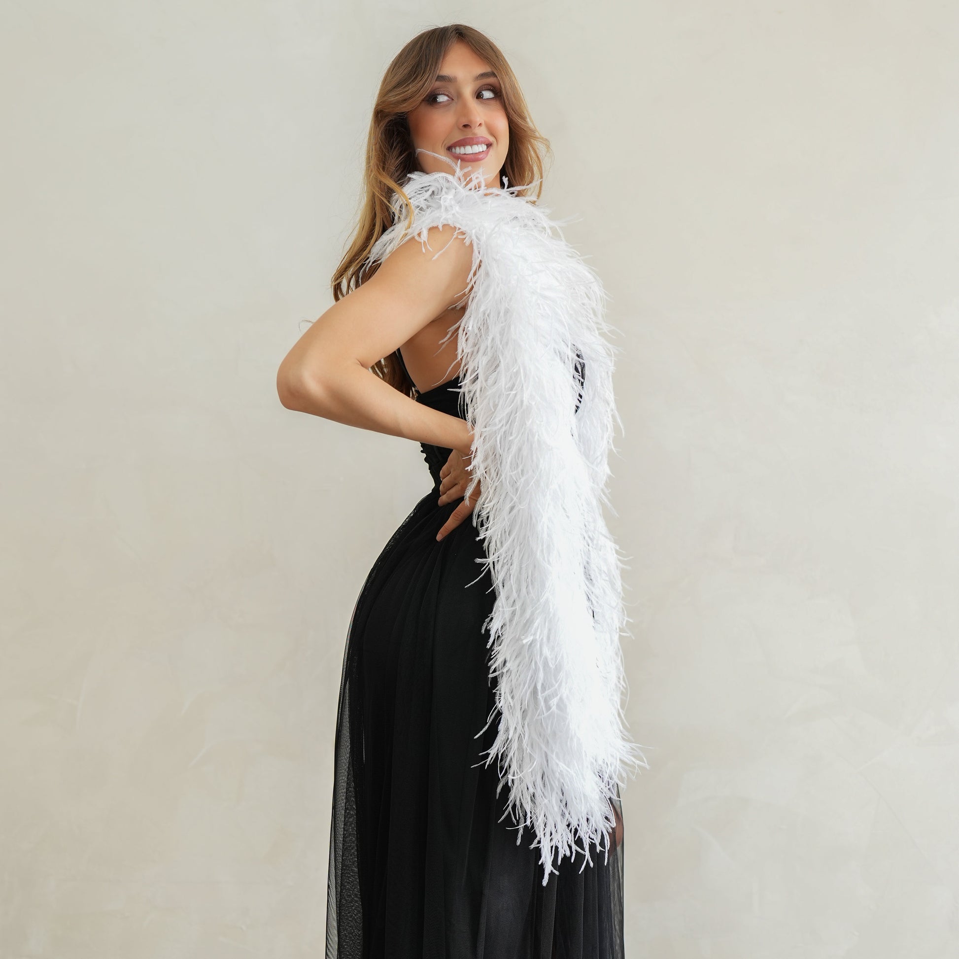 White 6 Ply Ostrich Feather Boa