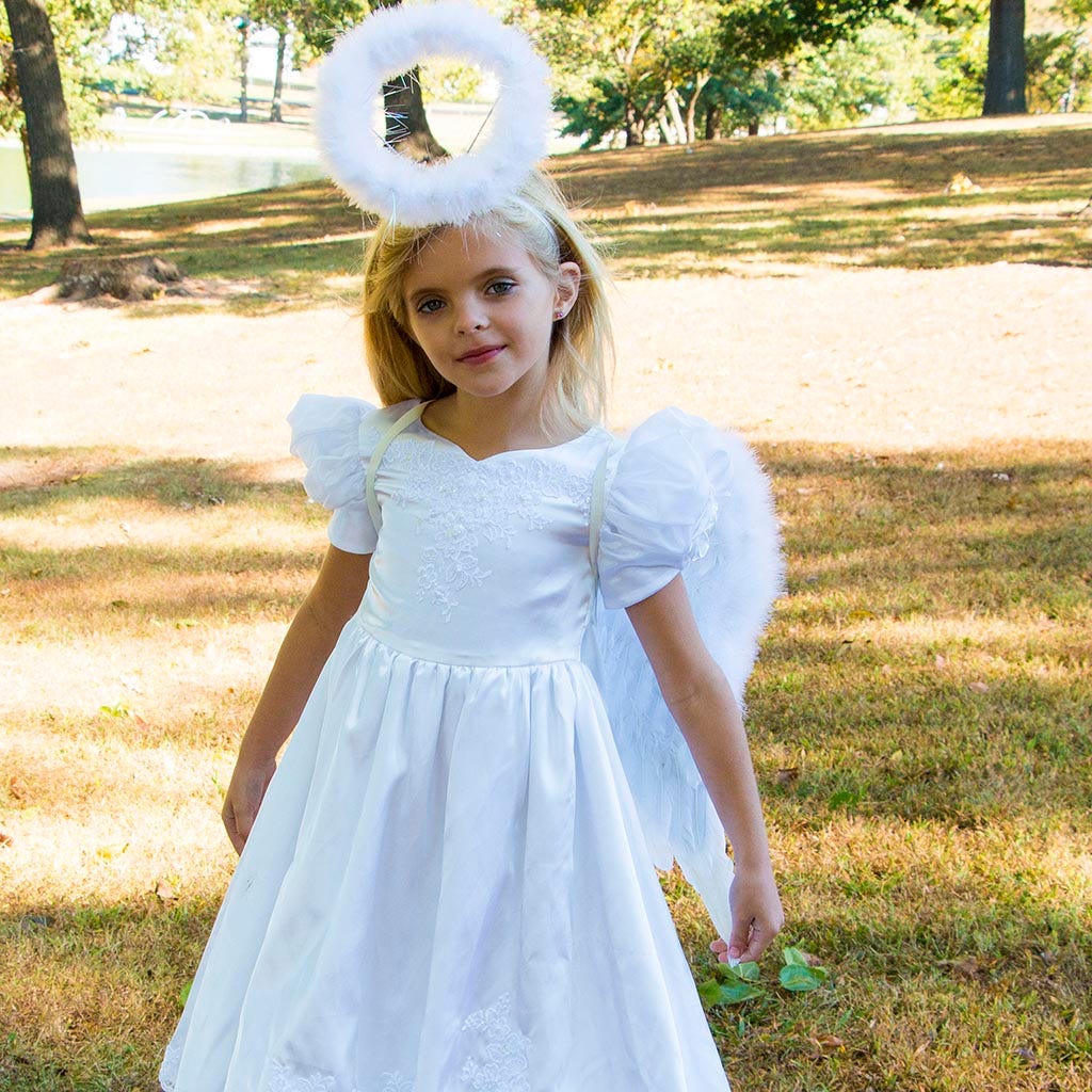 White Angel Fairy Costume Wings - Small Adult and Teens Halloween Costume & Cosplay Feather Wings - Feathers