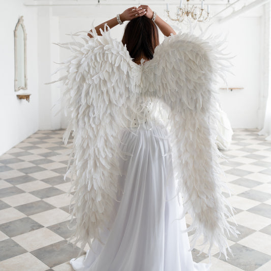 Huge White Angel Wings