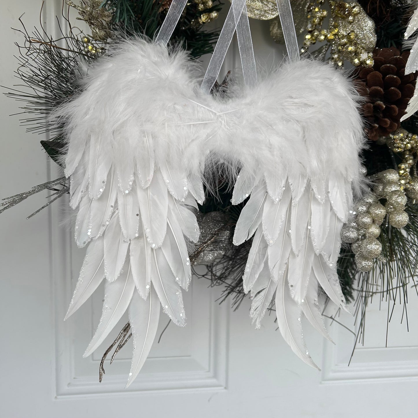 White Angel Wing Ornament