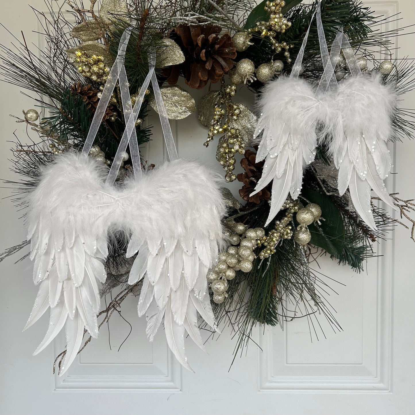 White Angel Wing Ornament