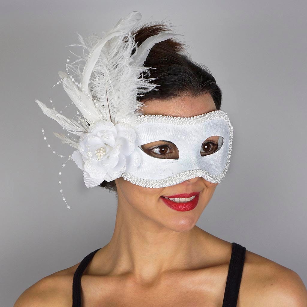 White Feather Mask - Feathers