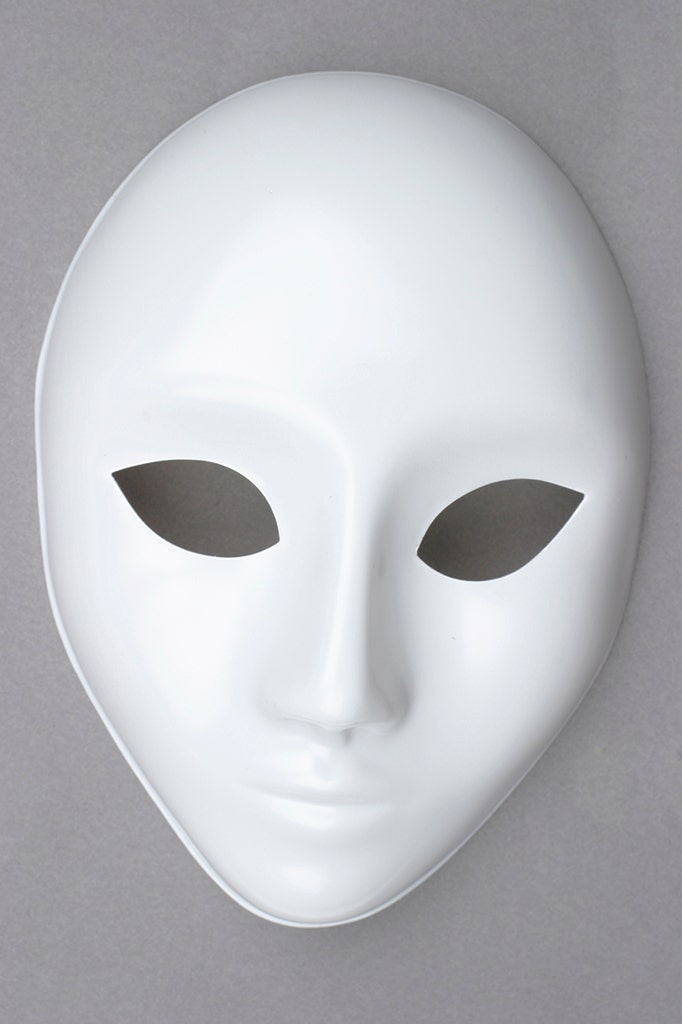 Plain White Mask Full Face Costume Mask White