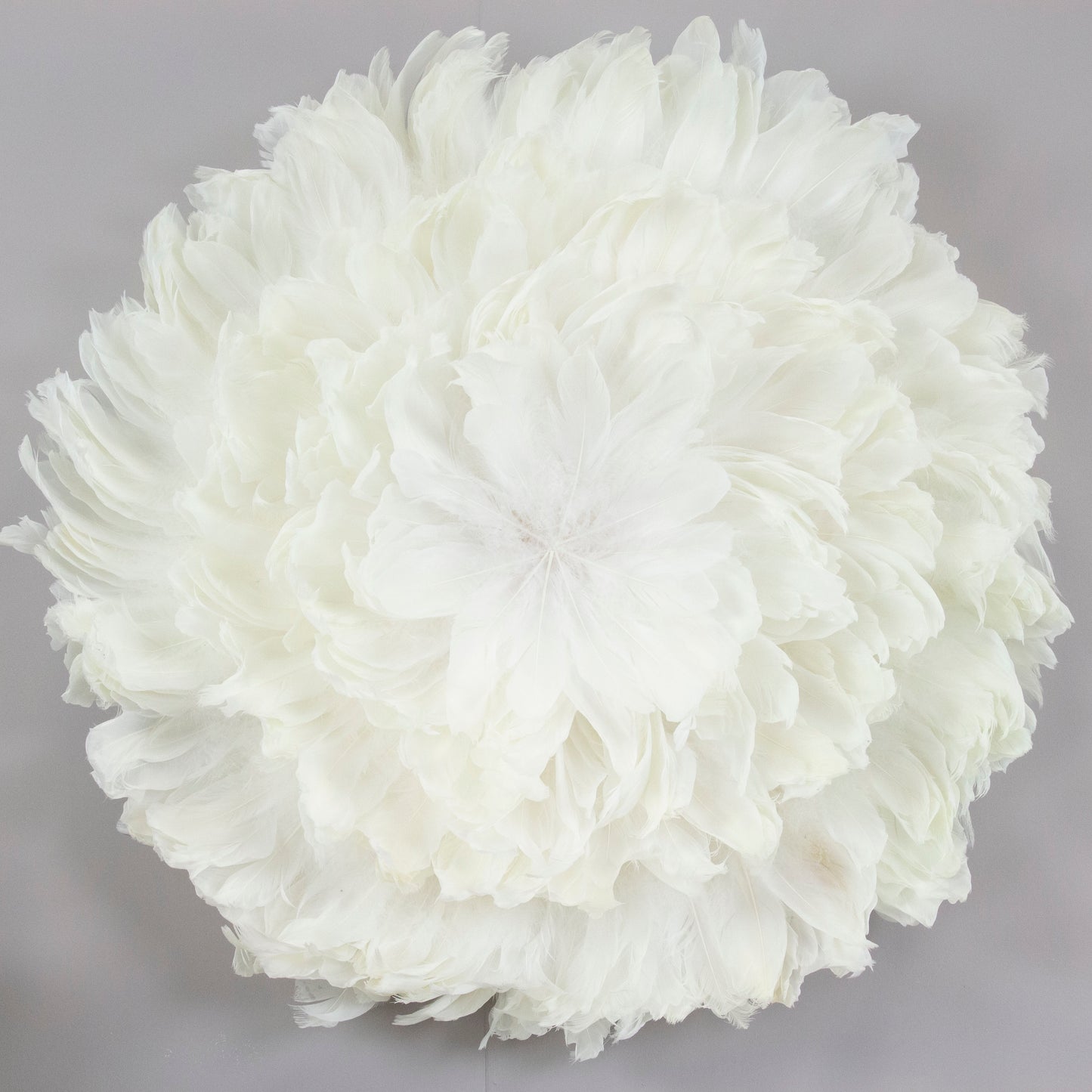 Juju Hat Nagoire Feather Wall Art 16 inch Wood Base   24-26 inch DIA --White