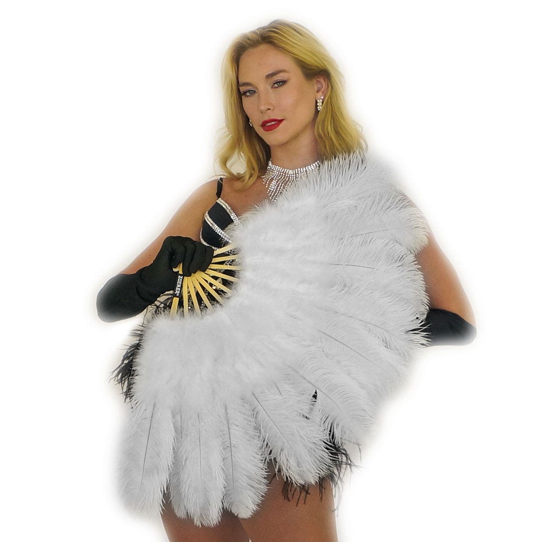 Zucker Marabou Feather Fan - White