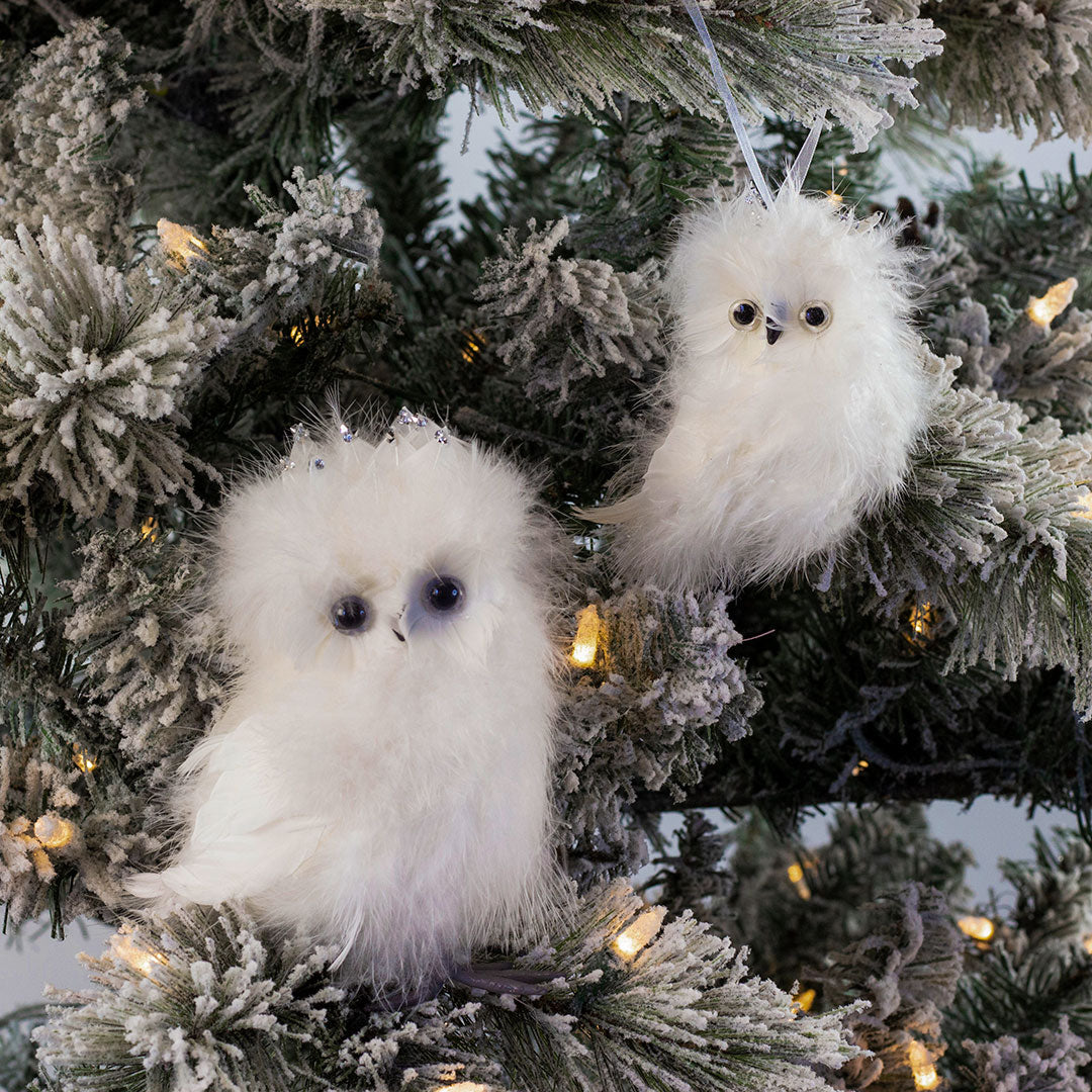 White Owl Christmas Ornament