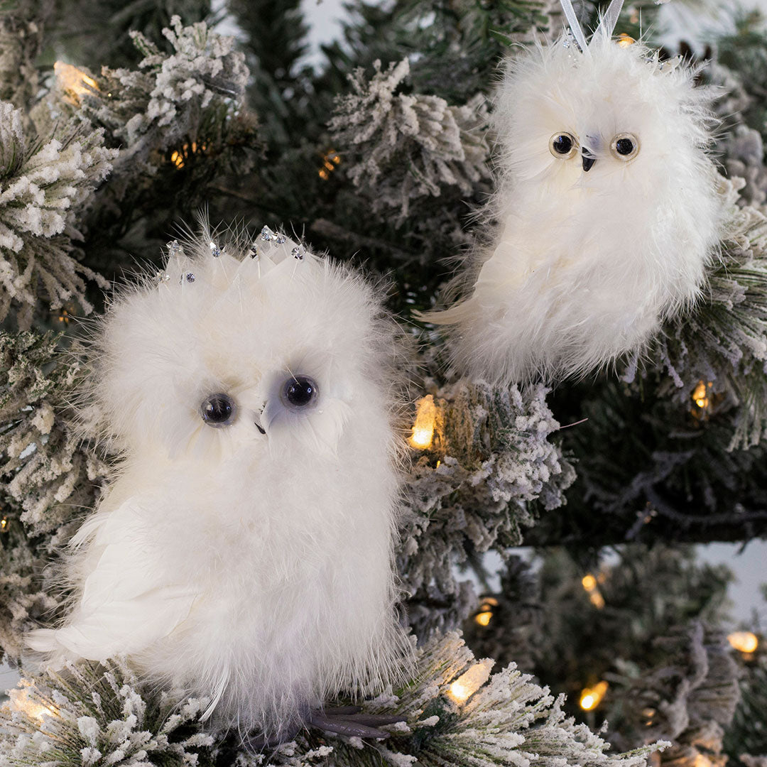 White Owl Christmas Ornament