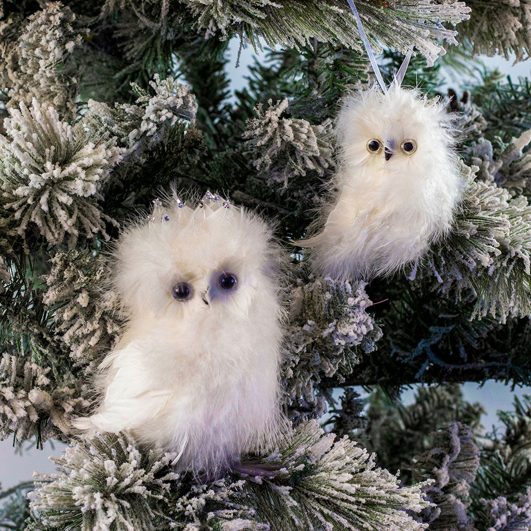 White Owl Christmas Ornament