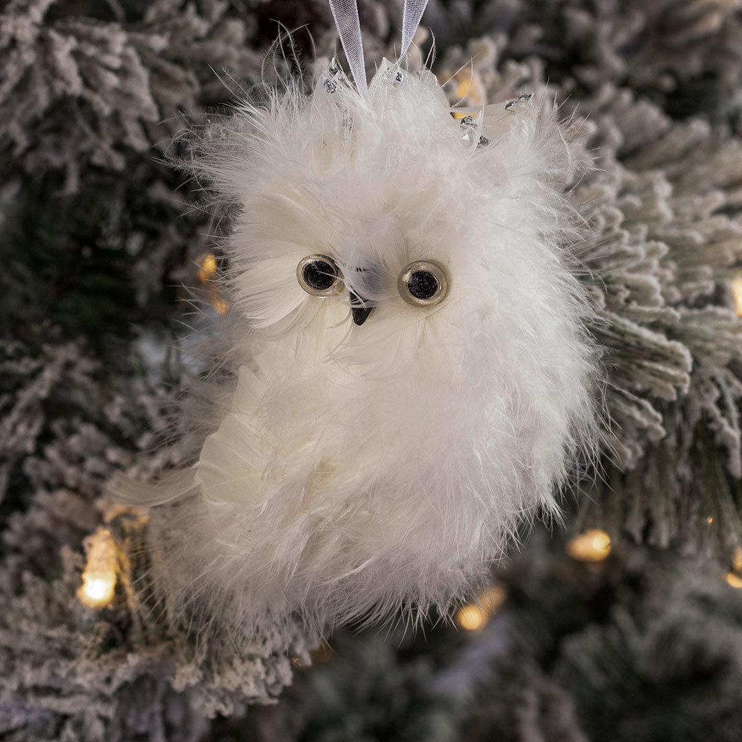 White Owl Christmas Ornament