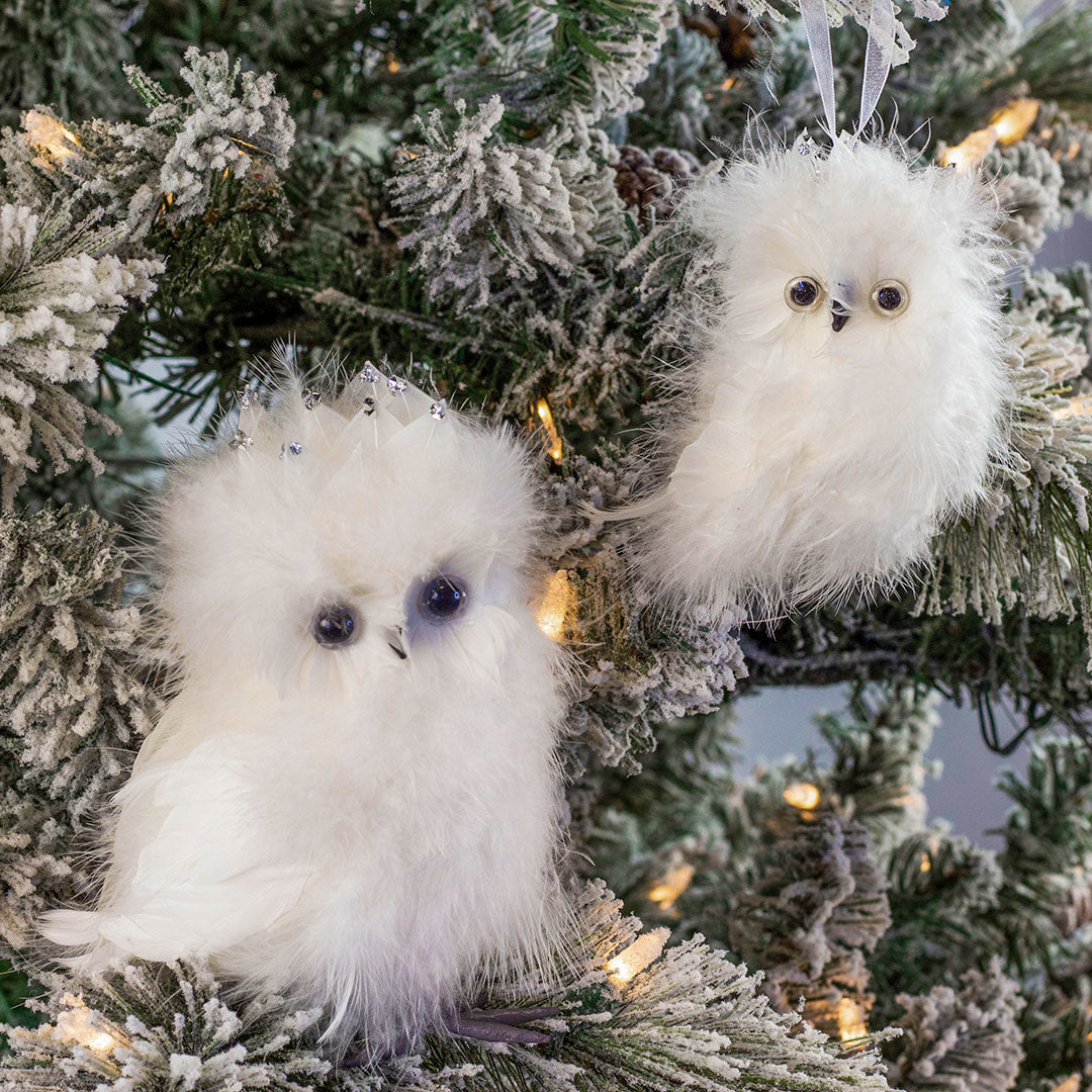 White Owl Christmas Ornament