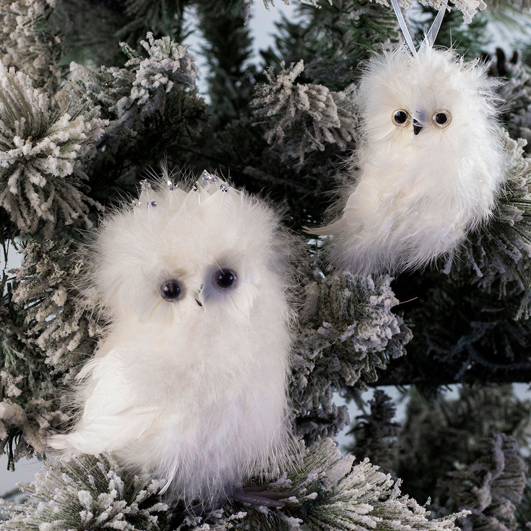 White Owl Christmas Ornament