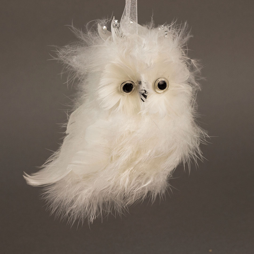 White Owl Christmas Ornament