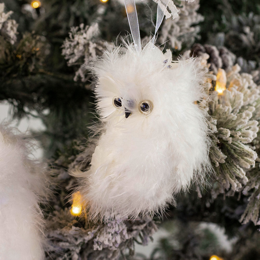 White Owl Christmas Ornament