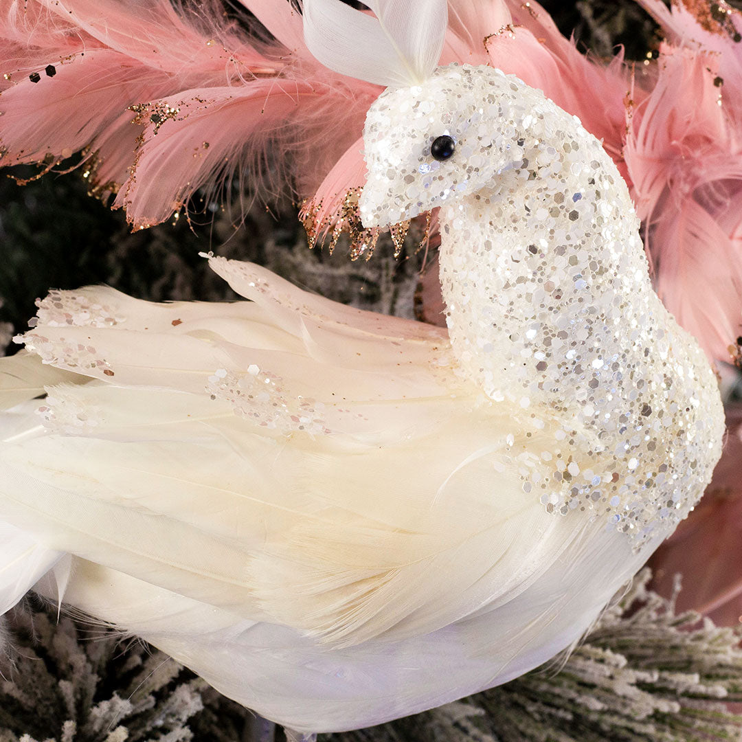 White Peacock Ornament