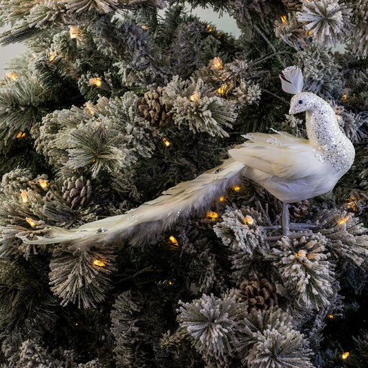 White Peacock Ornament