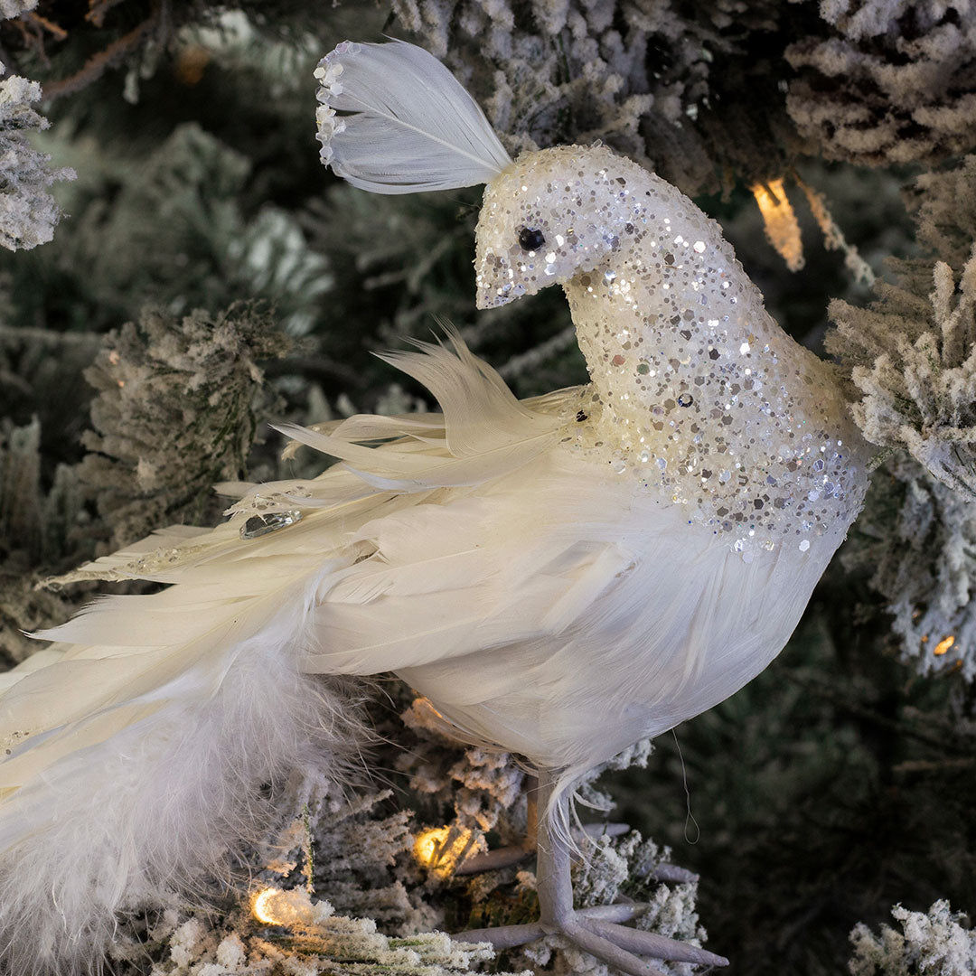 White Peacock Ornament