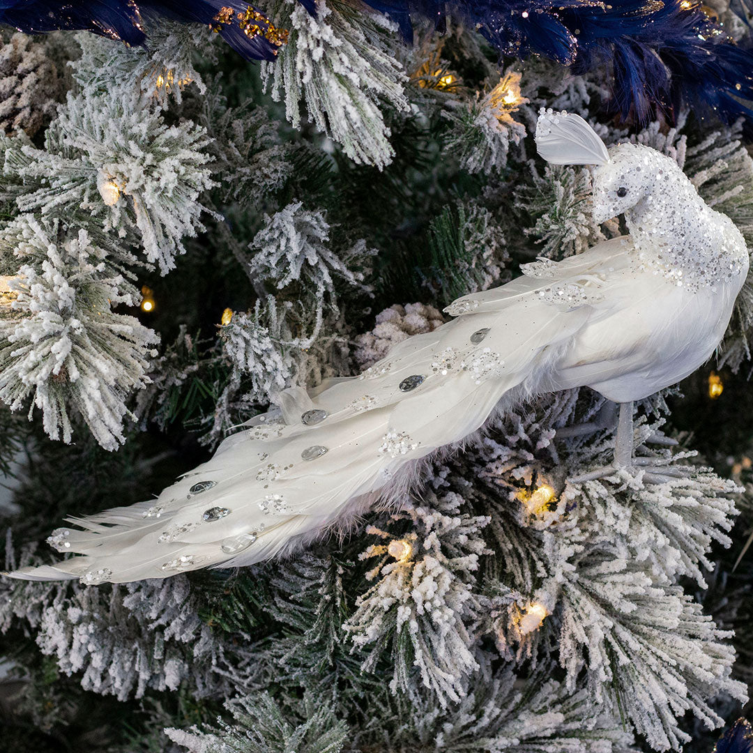 White Peacock Ornament