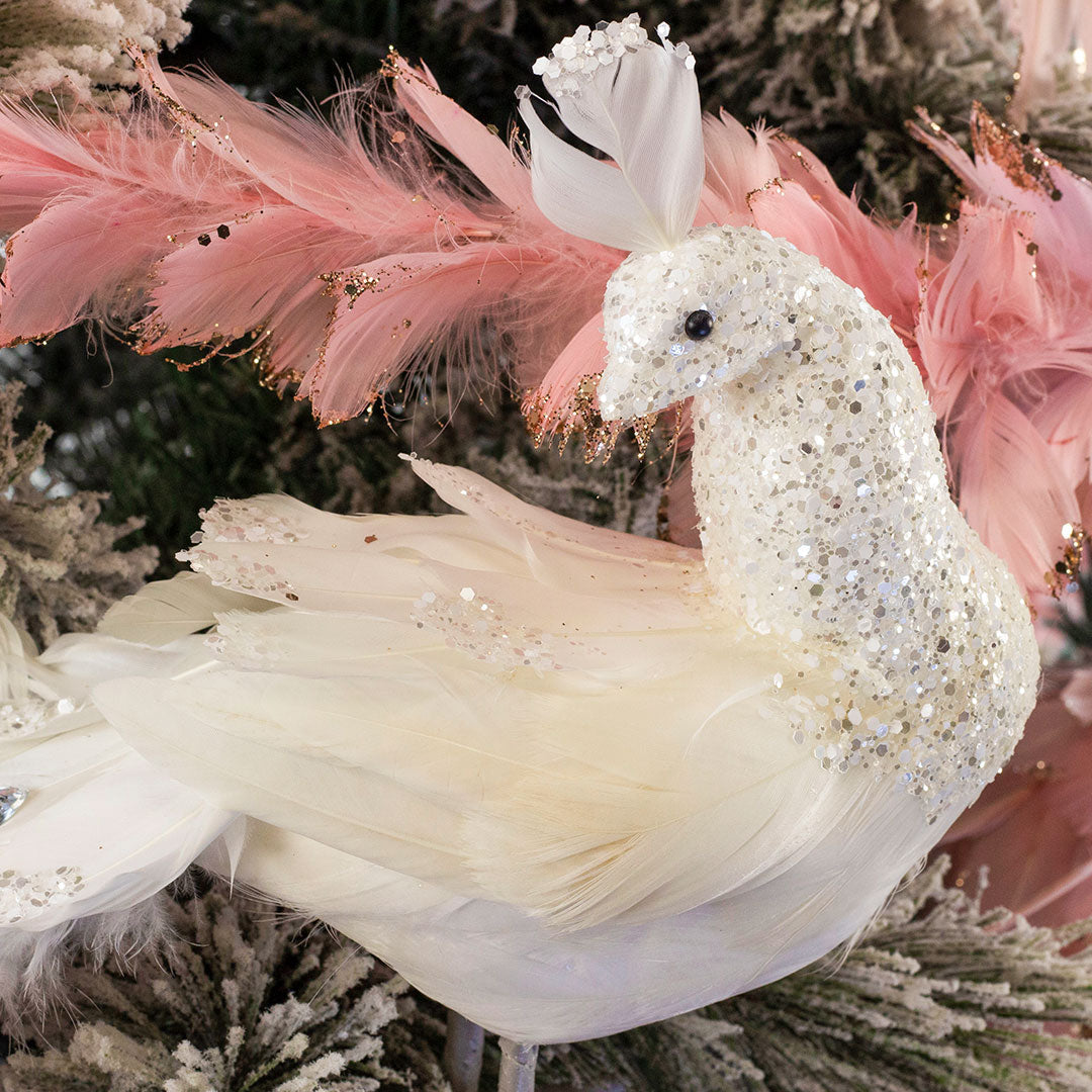 White Peacock Ornament