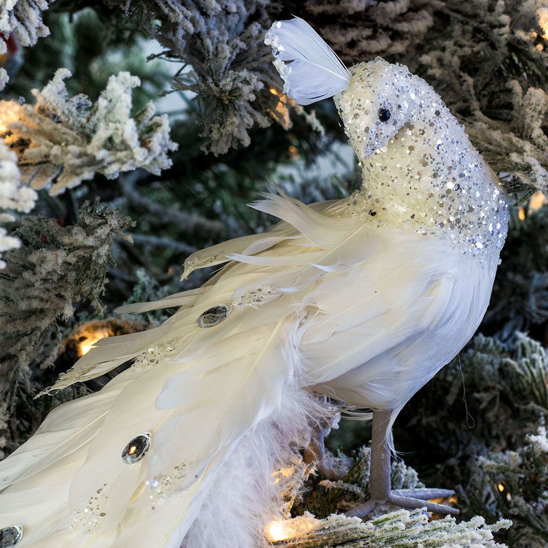 White Peacock Ornament