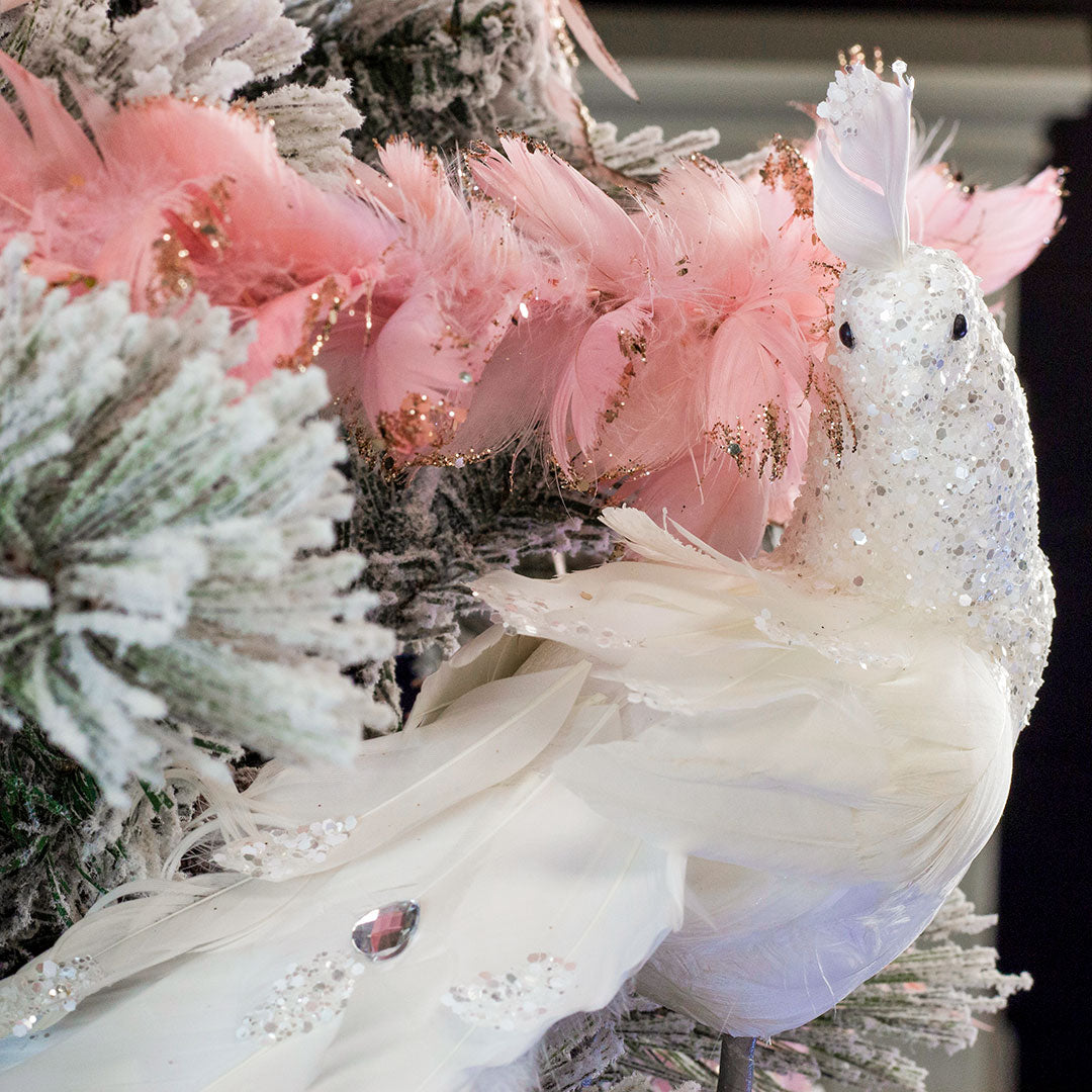 White Peacock Ornament